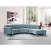 Trueliving Modern Light Six Seater Sofa Velvet Finish (H 36" x W 80" x D 34")+(H 33" x W 60" x D 35")+(H 30'' x W 31'' x D 30'')